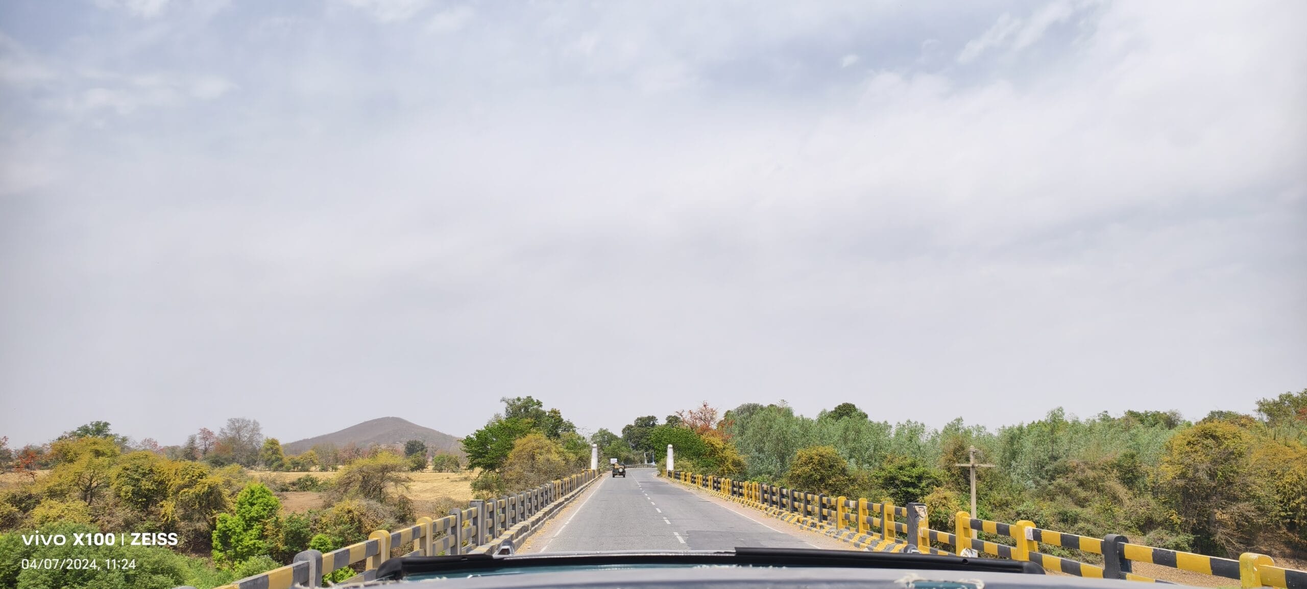 NH75 bridge crossing Ken River gorge near Panna Tiger Reserve on drive from Khajuraho