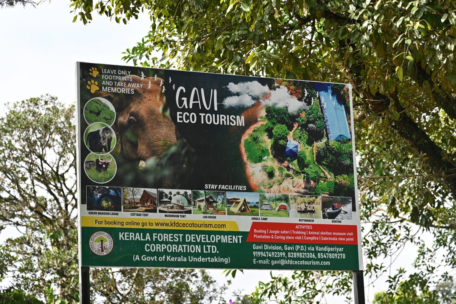 Gavi Eco Tourism signboard Kerala Forest Development Corporation Periyar