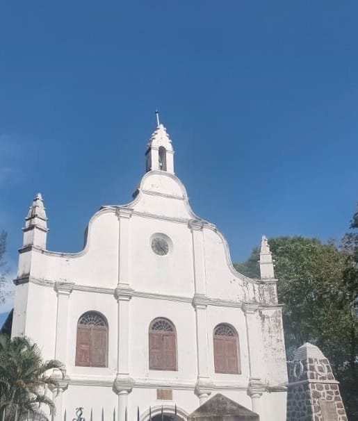 St Francis Church white colonial facade Fort Kochi Kerala
