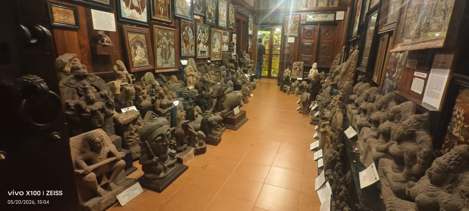 Museum stone sculptures paintings wood panels Fort Kochi Kerala
