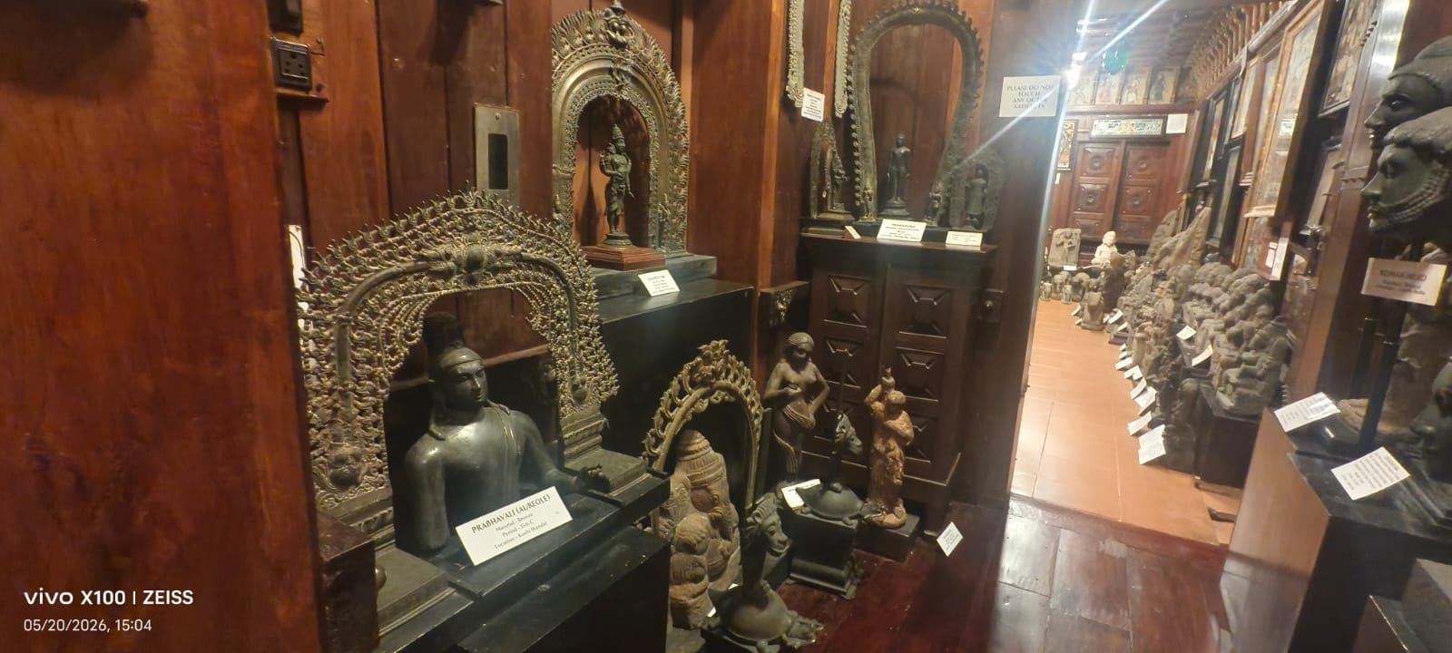 Museum wooden figurines bronze sculptures masks Fort Kochi Kerala